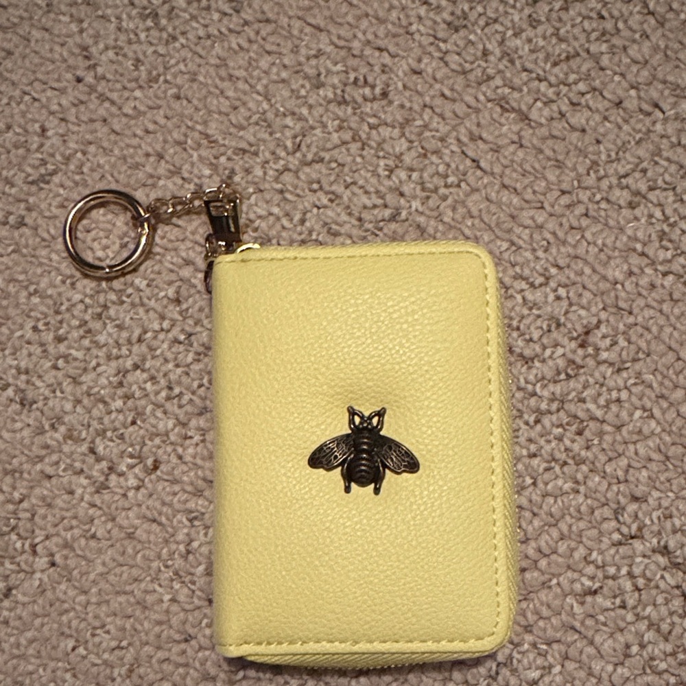 Yellow Wallet with Bee Accent